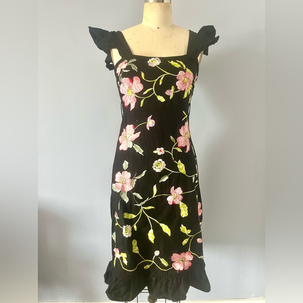 ASOS - Black Dress with embroidered details - size 4 (US)